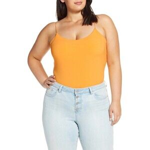 Leith women's Sleeveless Camisole In Orange Marigold Plus Size 3X